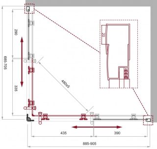 Душевой уголок BelBagno Uno 90x70 195-AH-2-90/70-C-Cr